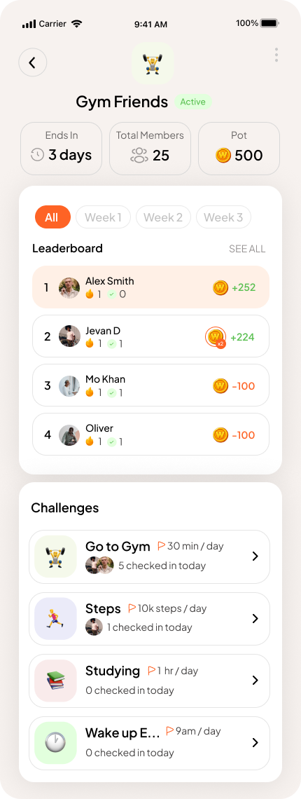 Winnabit group leaderboard